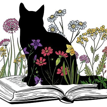 Artwork thumbnail, Cats Flowers and Books by Dollfacedesign