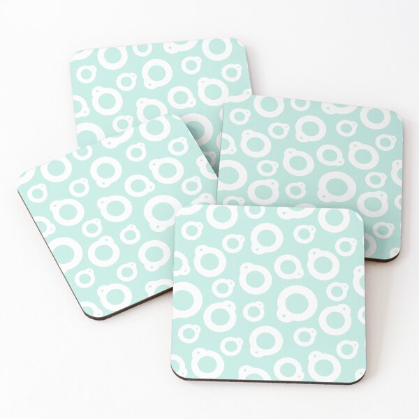 Item preview, Blythe Doll Pullring Silhouette Seamless Pattern - White and Mint designed and sold by FreyaDraws.