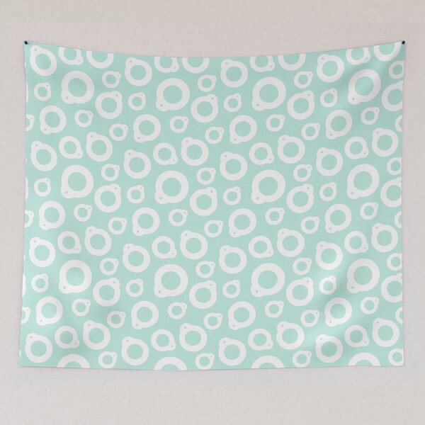 Item preview, Blythe Doll Pullring Silhouette Seamless Pattern - White and Mint designed and sold by FreyaDraws.