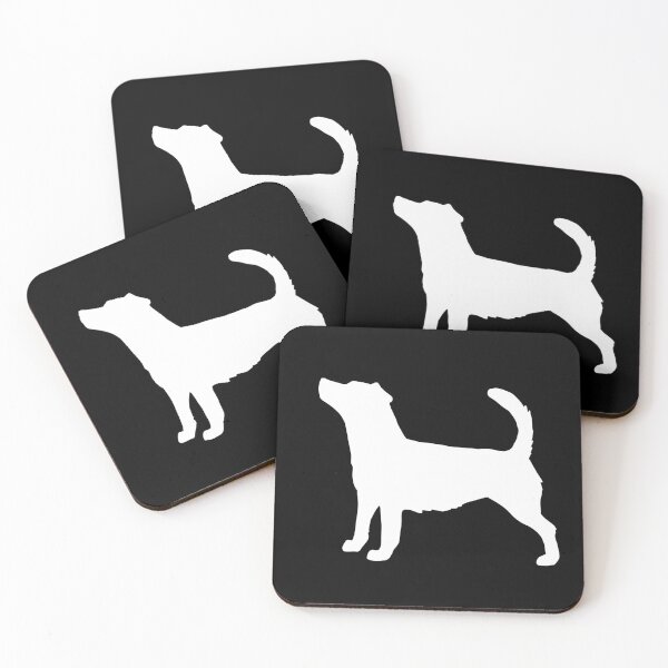 Item preview, Jack Russell terrier silhouette in white,  simple Jack Russell design  designed and sold by Kaleikaydesign.