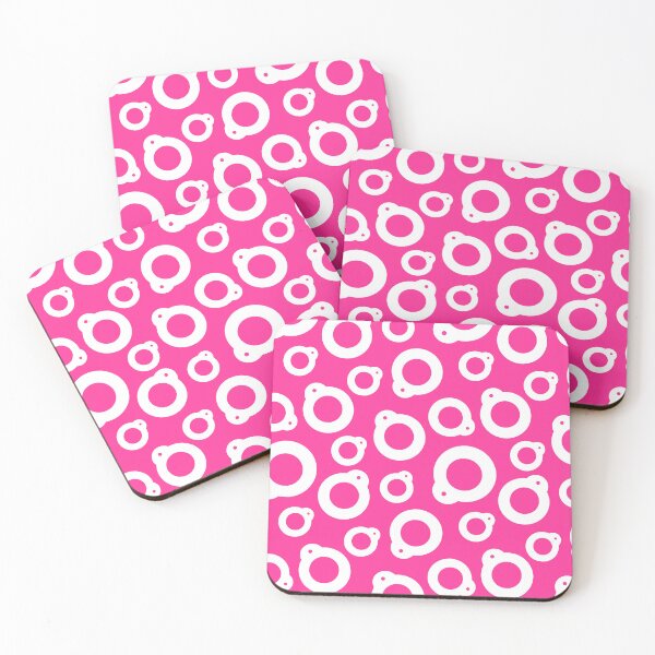 Item preview, Blythe Doll Pullring Silhouette Seamless Pattern - Hot Pink and White designed and sold by FreyaDraws.