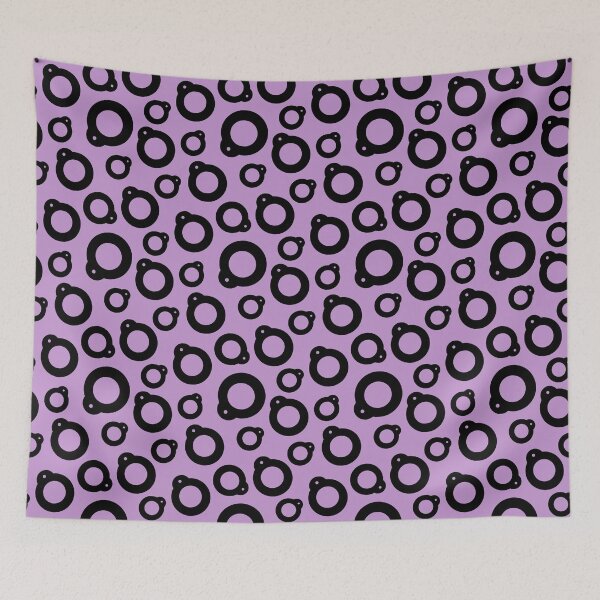 Item preview, Blythe Doll Pullring Silhouette Seamless Pattern - Purple and Black designed and sold by FreyaDraws.