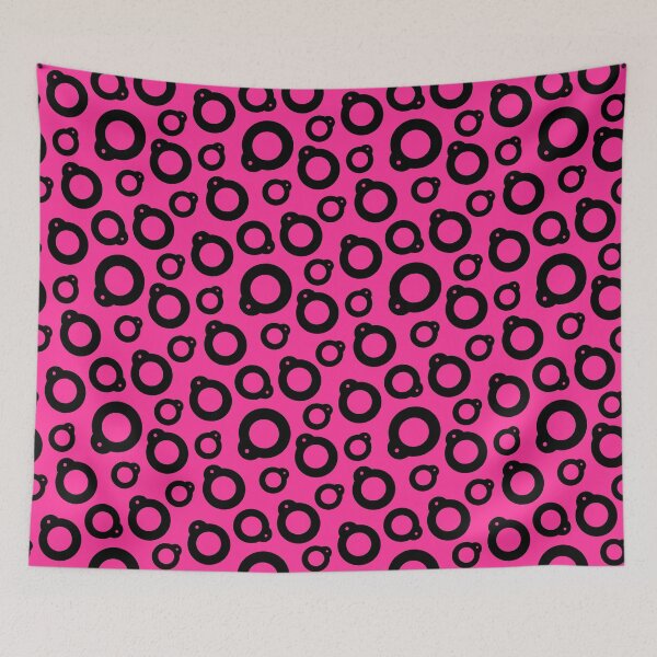 Item preview, Blythe Doll Pullring Silhouette Seamless Pattern - Hot Pink and Black designed and sold by FreyaDraws.