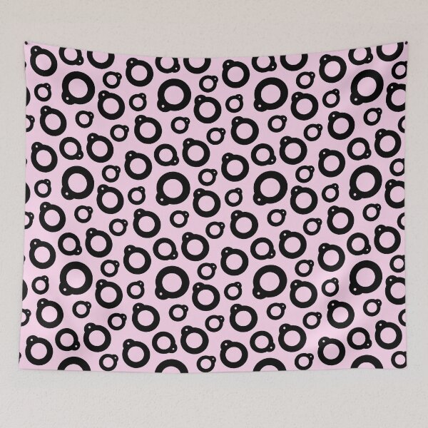 Item preview, Blythe Doll Pullring Silhouette Seamless Pattern - Pink and Black designed and sold by FreyaDraws.