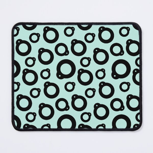 Item preview, Blythe Doll Pullring Silhouette Seamless Pattern - Mint and Black designed and sold by FreyaDraws.