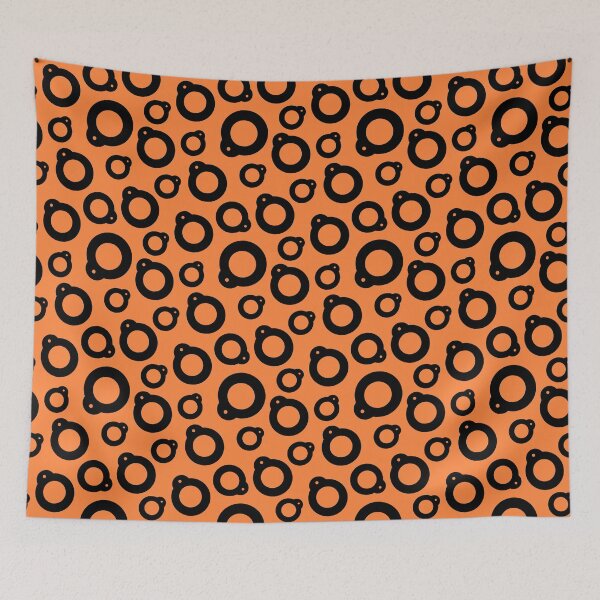 Item preview, Blythe Doll Pullring Silhouette Seamless Pattern - Orange and Black designed and sold by FreyaDraws.