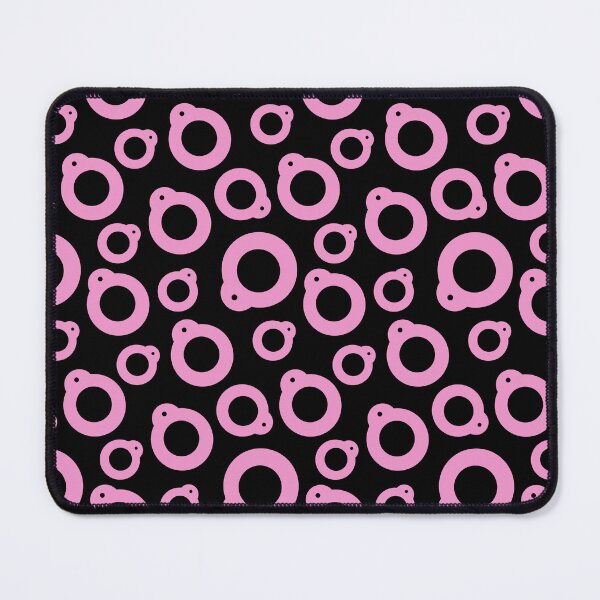 Item preview, Blythe Doll Pullring Silhouette Seamless Pattern - Pink on Black designed and sold by FreyaDraws.