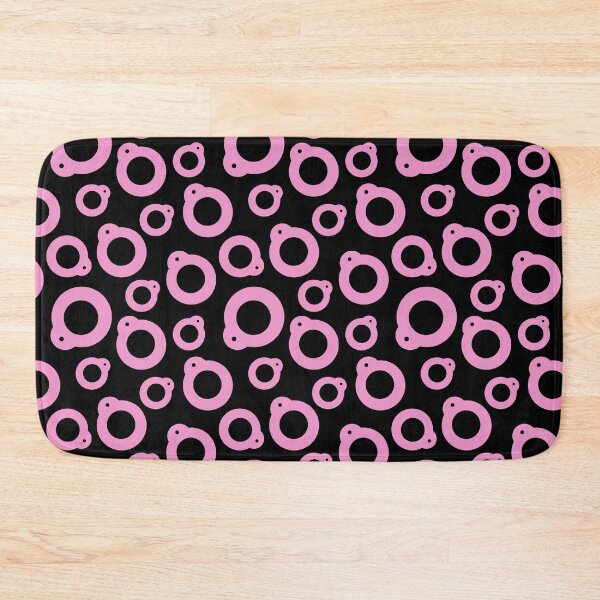 Item preview, Blythe Doll Pullring Silhouette Seamless Pattern - Pink on Black designed and sold by FreyaDraws.