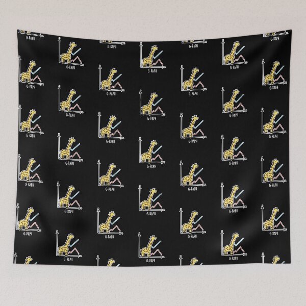Item preview, G-raph Funny Giraffe Puns (Dark BG) designed and sold by punnybone.