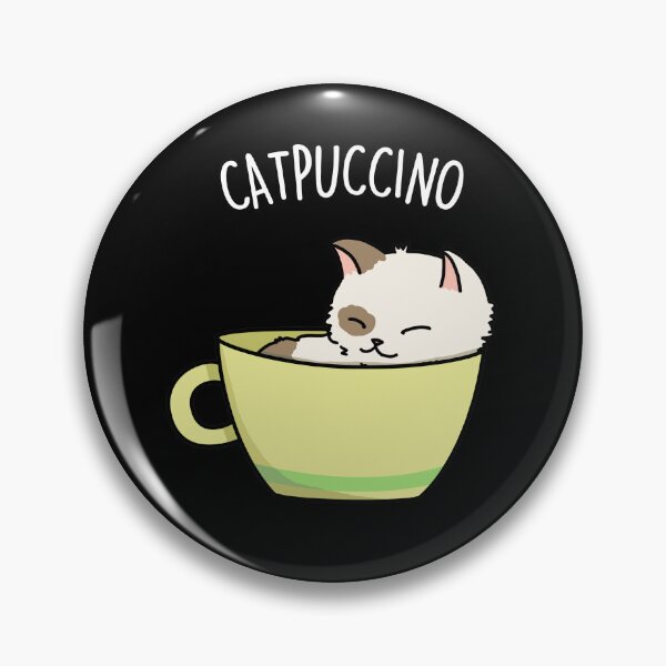Item preview, Catpuccino Funny Coffee Cat Puns (Dark BG) designed and sold by punnybone.
