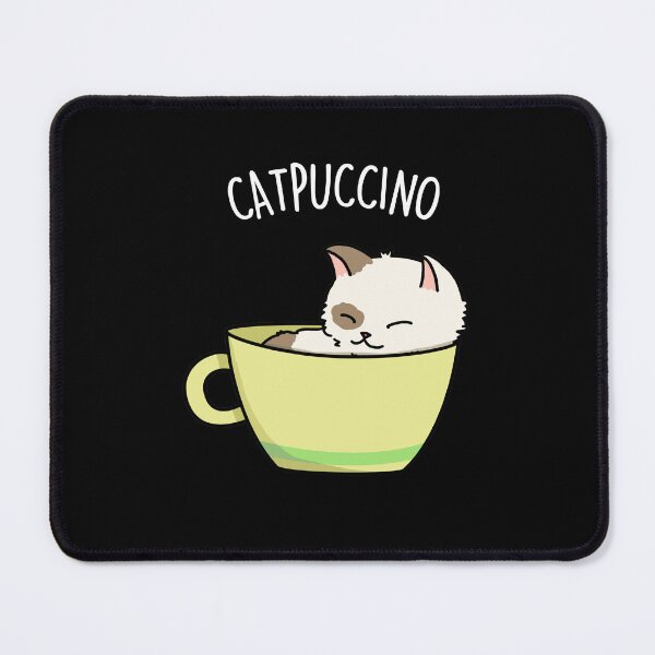 Item preview, Catpuccino Funny Coffee Cat Puns (Dark BG) designed and sold by punnybone.