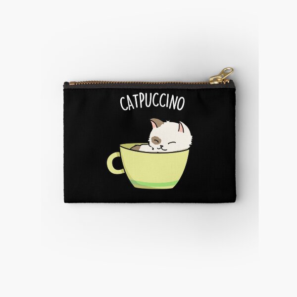 Item preview, Catpuccino Funny Coffee Cat Puns (Dark BG) designed and sold by punnybone.