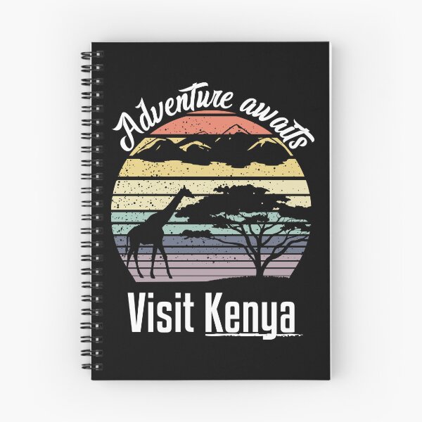 Item preview, Adventure Awaits Visit Kenya Vintage Sunset Safari - Black designed and sold by PearlMoonGrapes.