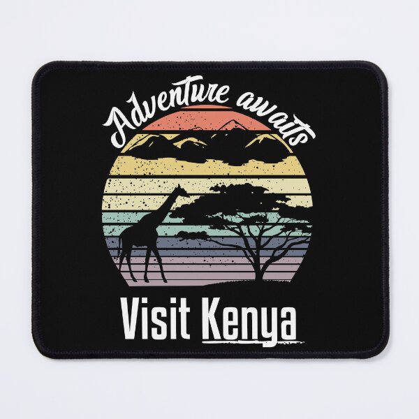 Item preview, Adventure Awaits Visit Kenya Vintage Sunset Safari - Black designed and sold by PearlMoonGrapes.