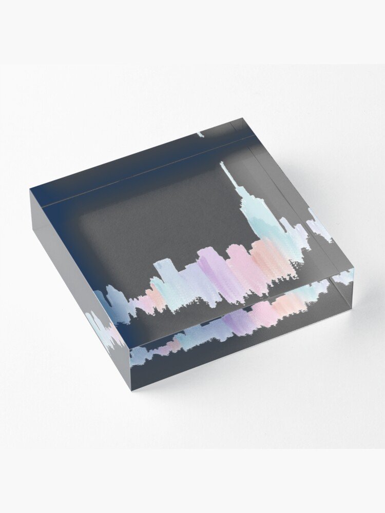 Alternate view of Painted City Skyline Acrylic Block