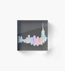 Gemalte Stadt Skyline Acrylblock