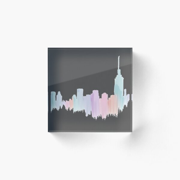 Painted City Skyline Acrylic Block