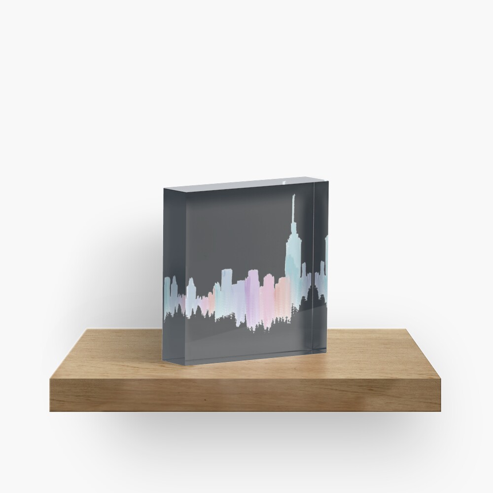 Painted City Skyline Acrylic Block
