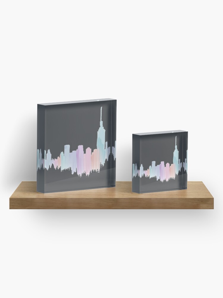 Alternate view of Painted City Skyline Acrylic Block
