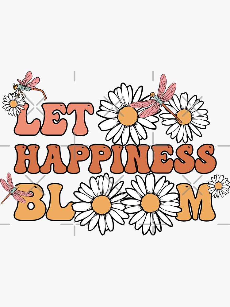 Thumbnail 3 of 3, Sticker, Let Happiness Bloom designed and sold by Dollfacedesign.