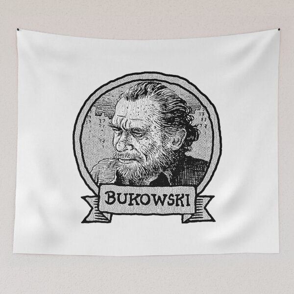 Item preview, Mens Womens Dark Red Light Blue Bukowski Vintage Retro designed and sold by Teston145Duerr.