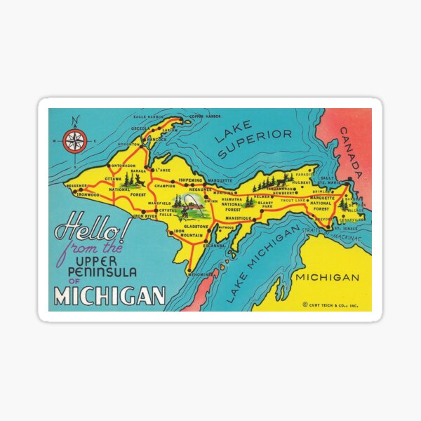 Unique Michigan map decals Floral Michigan Sticker