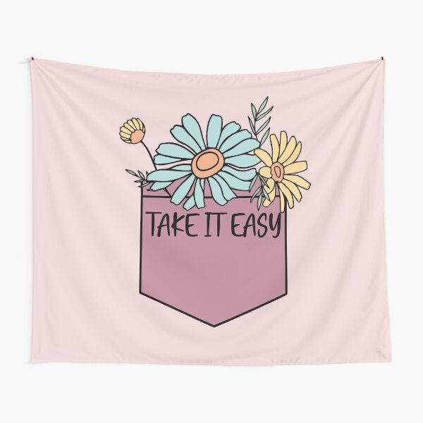 Take it easy vintage inspired Pocket and Daisies Tapestry