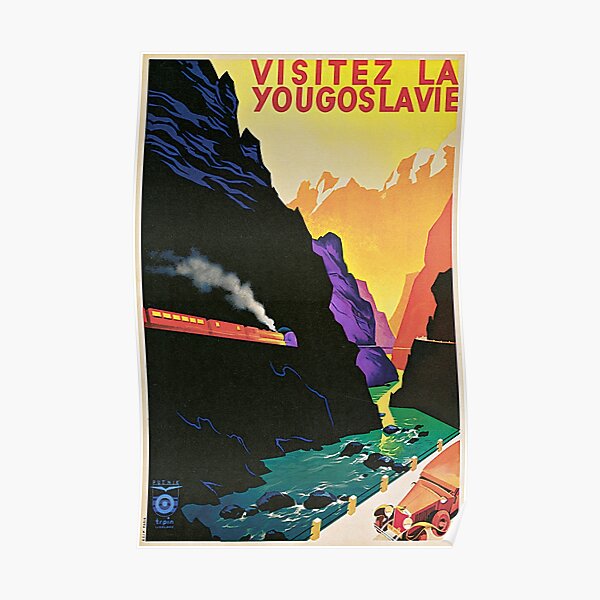 Vintage Visit Yugoslavia Travel Poster