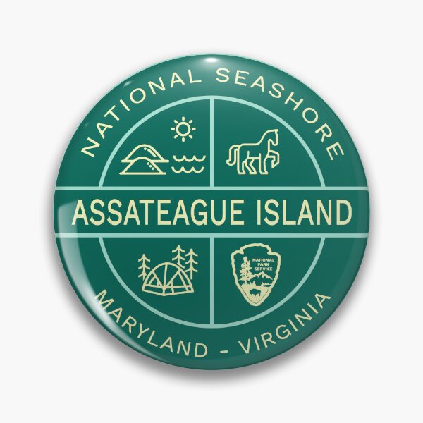 Item preview, Assateague Island National Seashore Heraldic Logo Teal designed and sold by VanyaKar.