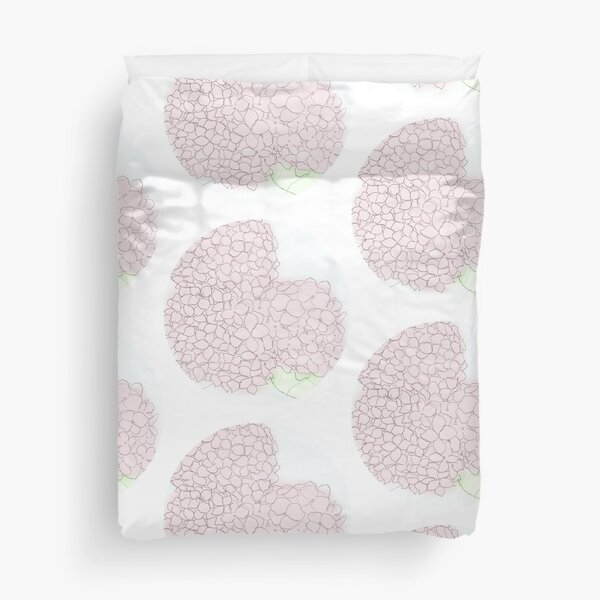 Soft Pink Hydrangea Flowers Duvet Cover