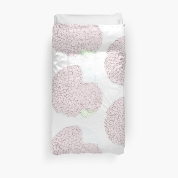 Soft Pink Hydrangea Flowers Duvet Cover