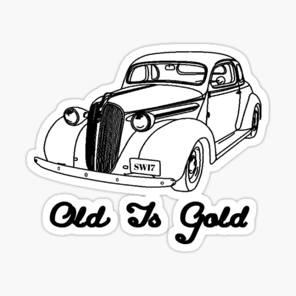 "OLD IS GOLD Black Design" Sticker for Sale by MatthijsAke Redbubble