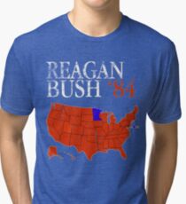 Vintage-Stil Distressed Reagan Bush '84 Retro-Logo Rot Weiß Blau Wahlkarte Ronald George 1984 84 Red States Vintage T-Shirt