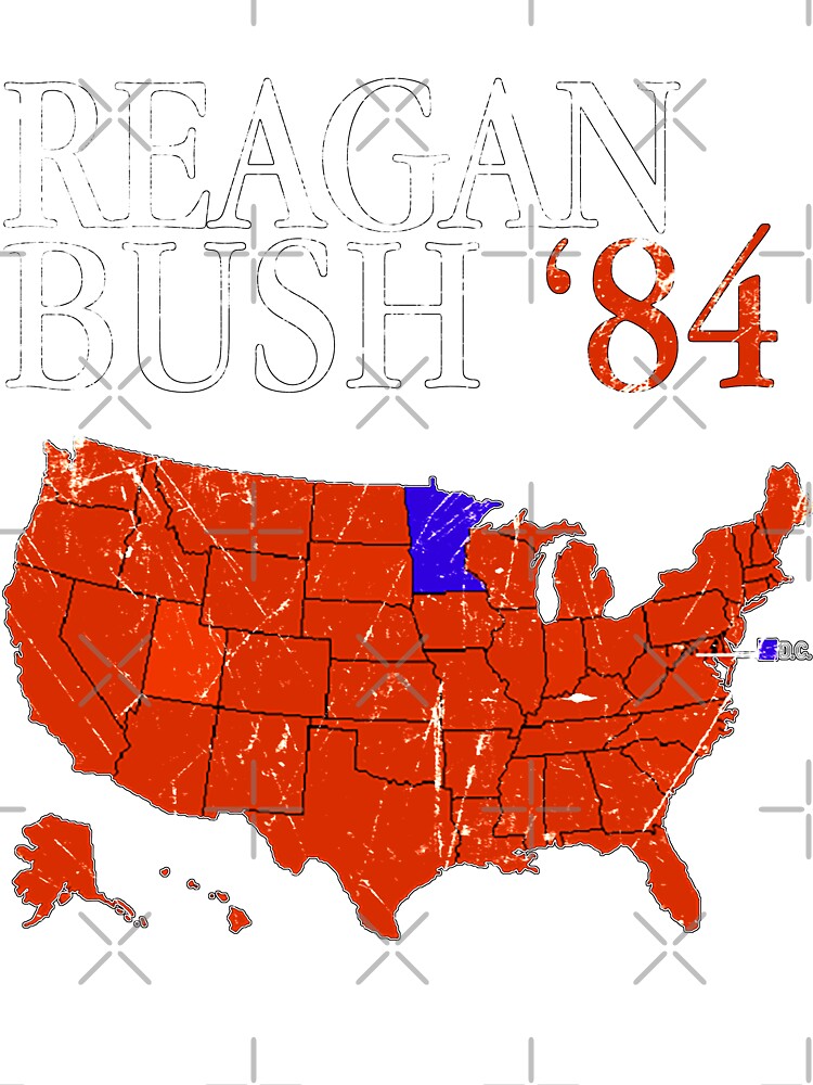 Ronald Reagan George Bush 84 1984 Vintage T Shirt Distress Ronald Reagan George Bush 84 1984 Vintage T Shirt Distress
