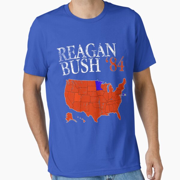 Item preview, Vintage Style Distressed Reagan Bush '84 Retro Logo Red White Blue Election Map Ronald George 1984 84 Red States designed and sold by arcadetoystore.