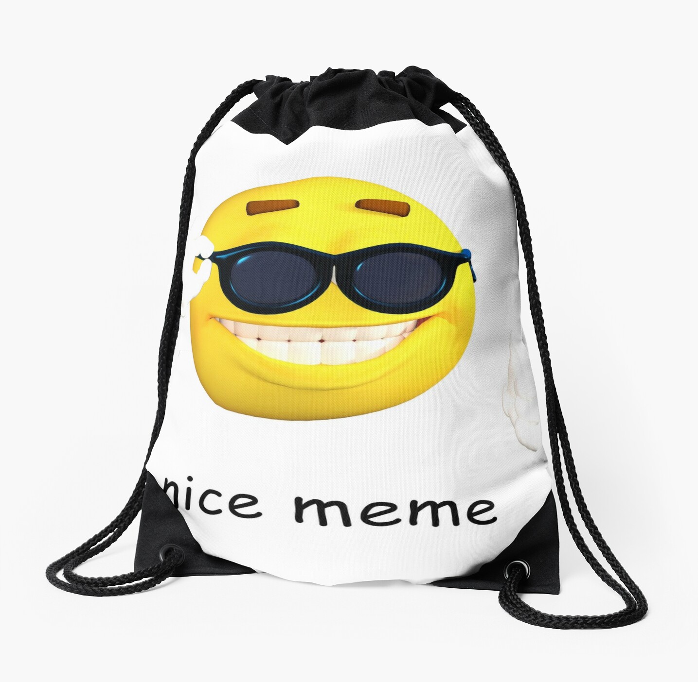 Nice Meme Emoji Drawstring Bags By Ctfuman Redbubble