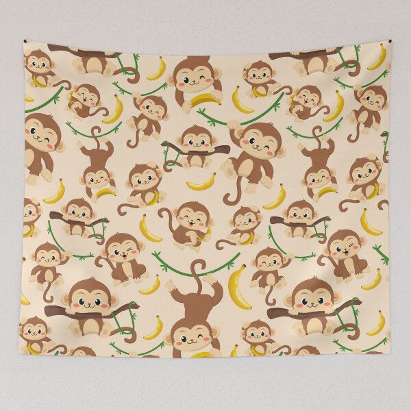 Item preview, Monkey and Bananas Pattern designed and sold by creatinginlove.