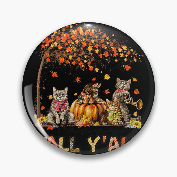 Item preview, Happy Fall Y'all Fun Cats Autumn Lover Pumpkins Halloween  designed and sold by Miriam Brayan.