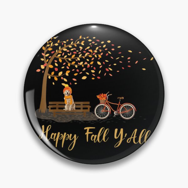 Item preview, happy fall yall Fun golden retriever dog autumn bicycle  designed and sold by Miriam Brayan.