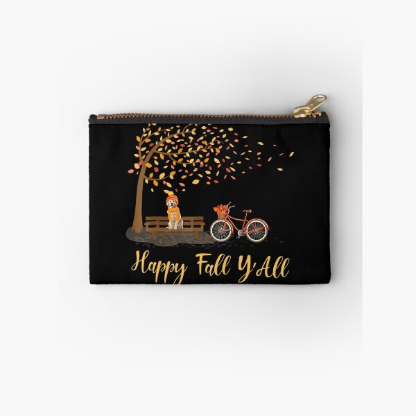 Item preview, happy fall yall Fun golden retriever dog autumn bicycle  designed and sold by Miriam Brayan.