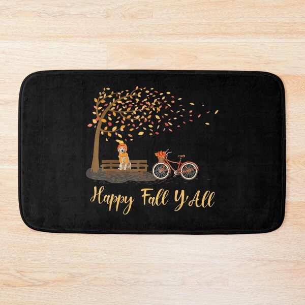 Item preview, happy fall yall Fun golden retriever dog autumn bicycle  designed and sold by Miriam Brayan.