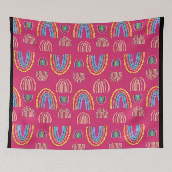 Item preview, Boho Rainbows fuscia wild Rio 80s chick designed and sold by sandpaperdaisy.