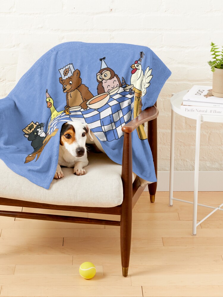Alternate view of Little Bear and Friends Picnic Fan Art Pet Blanket