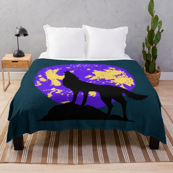 Item preview, Purple and yellow wolf on the moon Wolf fans Wolf lovers designed and sold by TeesBsStore.