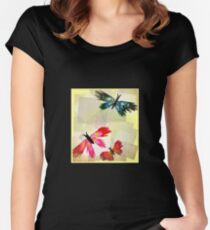 Origami butterflies Women's Fitted Scoop T-Shirt