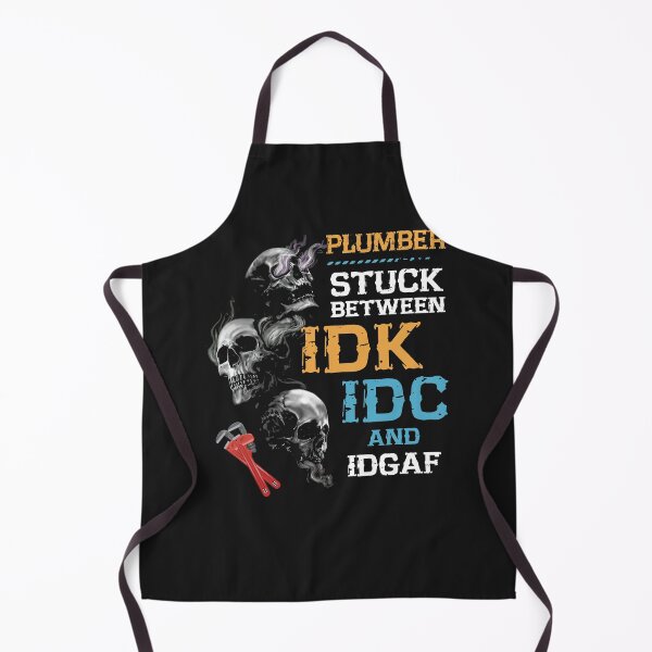 Item preview, Plumber Stuck Between IDK IDC And IDGAF Skulls designed and sold by theresamorelli.