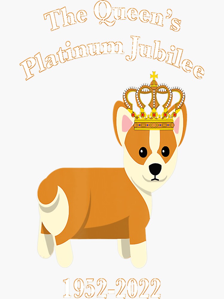 "The Queen Platinum Jubilee with Crown Dog Lover Pet " Sticker