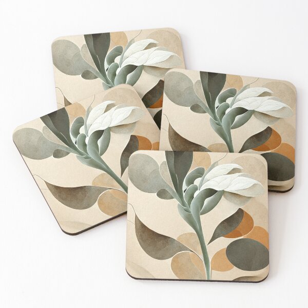 Item preview, Abstract Plants Natural Tones Colors Boho designed and sold by deificusArt.