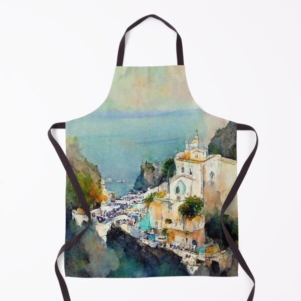 Item preview, Abstract Amalfi Coast Watercolor Italy Italian City designed and sold by deificusArt.