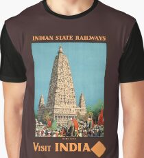 India Railways Vintage Travel Poster Restored Graphic T-Shirt